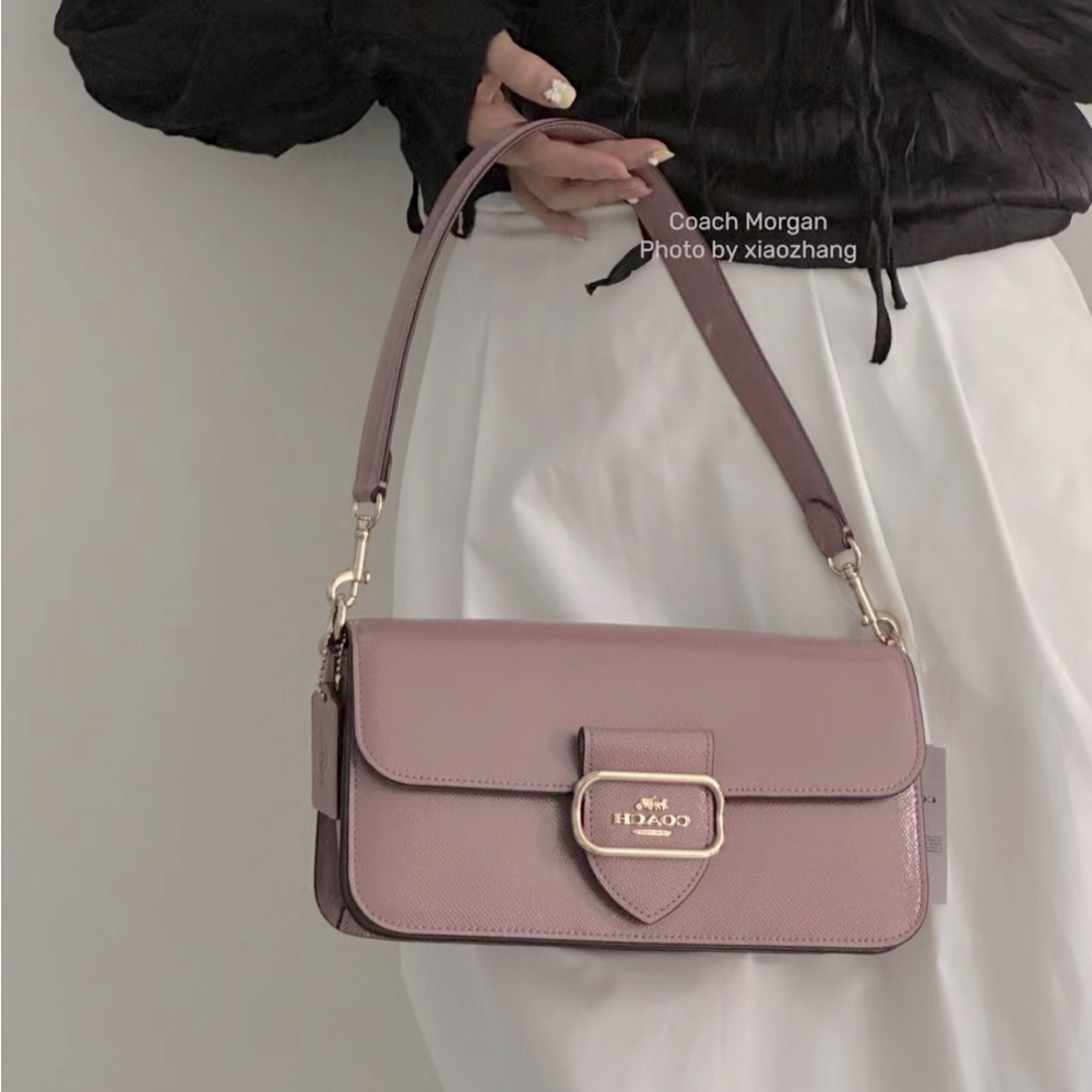 NWT Coach CE564 Morgan Shoulder Bag Patent Crossgrain Smooth Leather $495